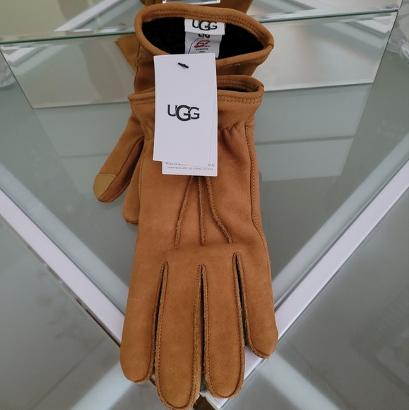 UGG MEN 3 POINT LEATHER TECH GLOVES SIZE L WITH TOUCH SCREEN - Picture 3 of 7